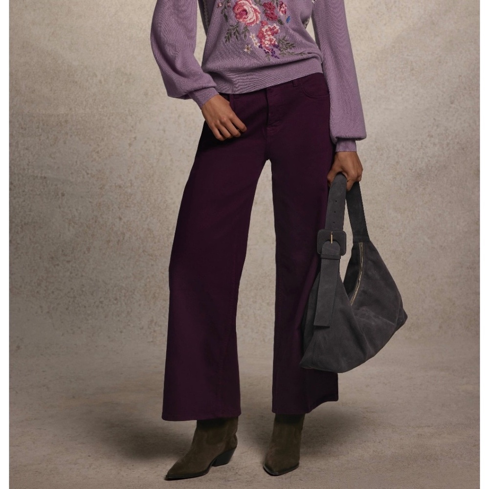 Johnny‎ Was Mademoiselle Wide Leg Jeans Potent Purple SZ 31